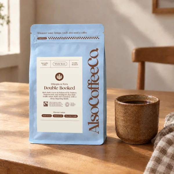 Double Booked coffee bag